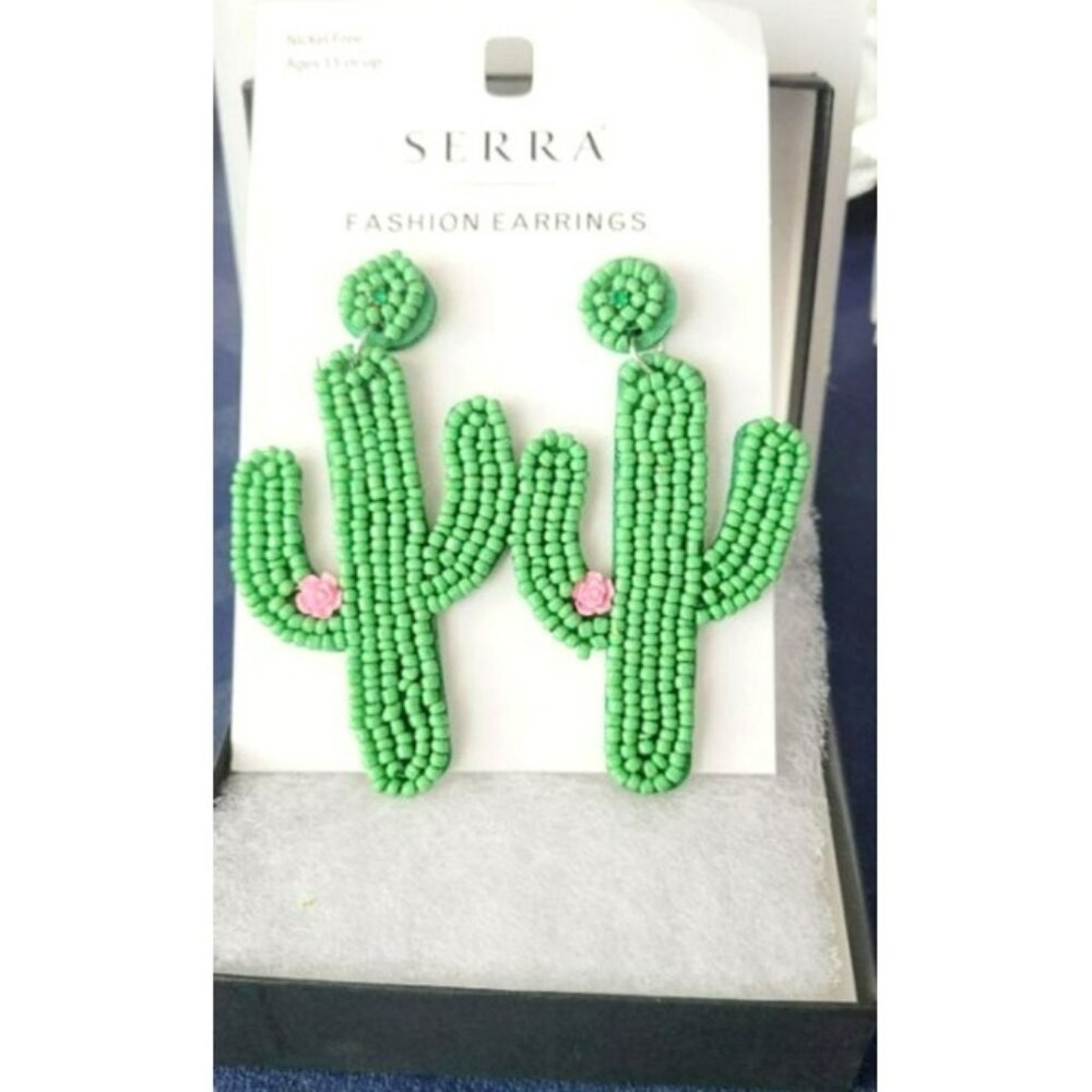 NEW - SERRA - Cactus Dangle Earrings (SKU: 0176)
